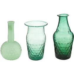 PIP Studio Blumenvase Glas (3er-Set) Green Blaugrün 