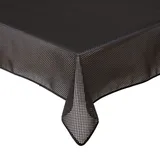 Tischdecke Outdoor Wetterfest, rutschfest & UV-Beständig in 7 Farben - Karo-Design - Weichschaum PVC Tischdecke Abwaschbar & Waschbar bei 30°C - Gartentischdecke Oval 160x220 Schwarz