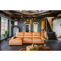 KAWOLA Big Sofa DORI Leder cognac Longchair links
