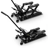 BITUXX Motorrad Heber Montageständer Hebebühne Montageheber Motorradhebebühne Hydraulisch Lifter Bock ATV Quad bis 680Kg Schwarz