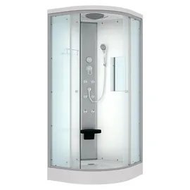SeniorBad D10-20T0 Komplettdusche mit Schiebetür 100 x 100 cm Weiß Sicherheitsglas D10-20T0