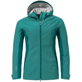 Schöffel Damen 2L Jacket Ankelspitz L, bequeme Outdoor Jacke, wasserdicht & atmungsaktiv, Regenjacke aus elastischem Venturi Material, praktische Innentasche, teal, 38
