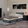 Home Deluxe - LED Bett Asteroid - Dunkelgrau, 90 x 200 cm - Inkl. Lattenrost I Polsterbett Design Bett inkl. Beleuchtung - Dunkelgrau