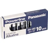 Panasonic 10x MICRO AAA LR03 MN2400 Batterie PANASONIC POWERLINE INDUSTRIAL 1383mAh 10er Pack