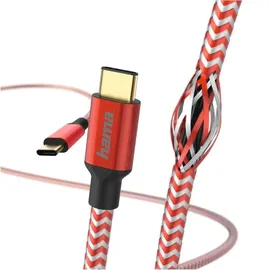 Hama Reflektierendes Schnelllade-/Datenkabel, USB-C - Lightning, 1,5 m, Rot