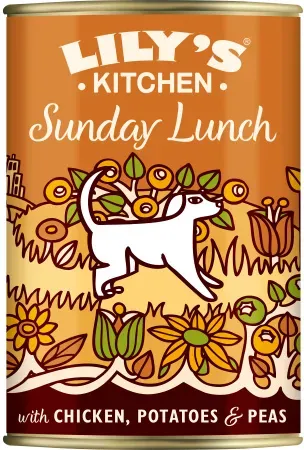 Lily's Kitchen Sunday Lunch Nassfutter Für Hunde Huhn Kartoffeln Und Erbsen 400g