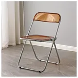 Transparent Klappstuhl Faltbarer Stuhl Stapelbar Kristallsitz Sitzchrom Rahmen Klappstuhl Akzent Seitenstuhl Computertischstühle Draußen Innen PC -Kunststoff Acryl Innenministe(Size:1PCS,Color:orange)