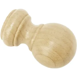 GARDINIA Holz-Endknopf Country Kugel Ø 25 mm Buche 2-er Pack