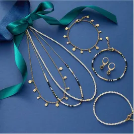 LEONARDO Kette ohne Anhänger CIAO BY LEONARDO "Doro", gold (gelbgoldfarben, weiß), Halsketten, Damen, Edelstahl Perlen, L: 45 B: 2,5mm, Edelstahl, Perlen, mit Perle (imitiert), B:2,5mm