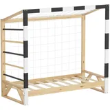 ML-Design Kinderbett Fußballtor 70 x 140 cm Kiefer schwarz-weiß