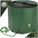 Tectake Regentonne mit Hahn und Überlaufschutz 750 l Grün