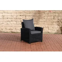TPFGarden Gartensessel Fino - Rattansessel für Garten, Balkon, Terrasse - Farbe: schwarz (Hochwertiger und stabiler Gartensessel aus handgefertigtem Polyrattan, 1-St., Outdoor-Sessel mit pulverbeschichtetem Aluminumgestell), Balkonstuhl, Terrasssenstuhl - Maße (TxBxH): 70 x 73 x 82cm schwarz