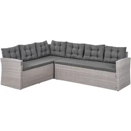 Beliani Ecksofa mit Bank Loungeset grau