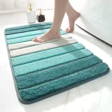 DEXI Badematte rutschfest 40 x 60 cm, Weich Badezimmerteppich Saugfähige Badteppich Waschbar Badvorleger für Badezimmer, Dusche, Badewannen, Grün