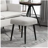 Homcom Hocker mit Kaschmir-Optik Kunststoff 42 x 44 x 42 cm Hellgrau