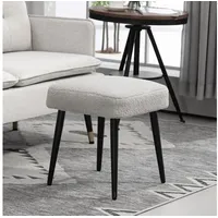 Homcom Hocker mit Kaschmir-Optik Kunststoff 42 x 44 x 42 cm Hellgrau