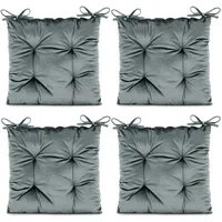 AmeliaHome Stuhlkissen Aleksa 4er Set - Elegante Sitzkissen mit