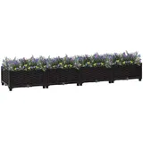 vidaXL Hochbeet 160 x 40 x 23 cm Schwarz