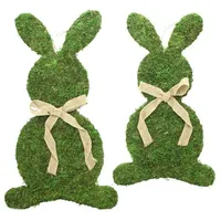 Frank Flechtwaren Mooshase Schleifchen 2er Set Ostern Osterfigur Figur