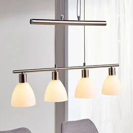 LINDBY Simeon 4-flg. dimmbar 72,5 cm Glas/Metall