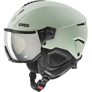 Uvex Instinct Visor - robuster Skihelm für Damen und Herren - mit Visier - optimierte Belüftung - Oxid Green matt 53-56 cm