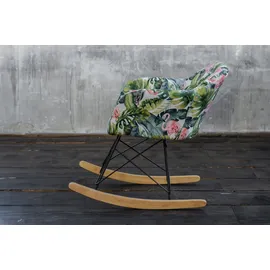 KAWOLA Schaukelsessel Stella Polyester 62 x 73 x 75 cm Mehrfarbig mit Rollen