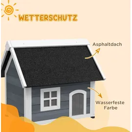 PawHut Katzenhaus Outdoor Katzenhöhle 77 x 57,5 x 68 cm Grau/Schwarz