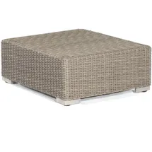 SonnenPartner Lounge-hocker Residence Alu/polyrattan Stone-grey Mit Kissen Sitzhocker - Sonnenpartner