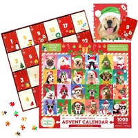 ZAGARO Puzzle Adventskalender 2023 Weihnachten Hunde Katzen Puzzles, 1000 Teile Weihnachts-Adventskalender-Puzzle für Erwachsene und Kinder Adventskalender-Puzzle-Geschenk