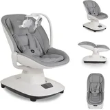 Cangaroo Babywippe Hera elektrisch, Musik, Moskitonetz, 360-Grad-Drehung, Timer hellgrau - Silber/Grau