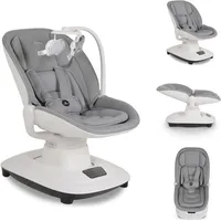 Cangaroo Babywippe Hera elektrisch, Musik, Moskitonetz, 360-Grad-Drehung, Timer hellgrau - Silber/Grau