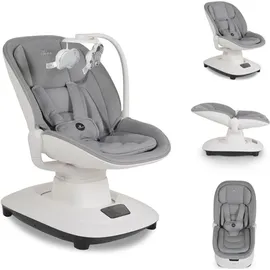 Cangaroo Babywippe Hera elektrisch, Musik, Moskitonetz, 360-Grad-Drehung, Timer hellgrau - Silber/Grau