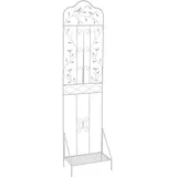 COSTWAY Metallspalier, 3-in-1-Gartenzaun, Blumenregal und Pflanzenstütze, freistehendes Spalier mit Sockel