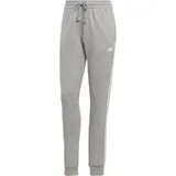 adidas Essentials 3-Streifen French Terry Cuffed Hose Medium Grey Heather / White XS