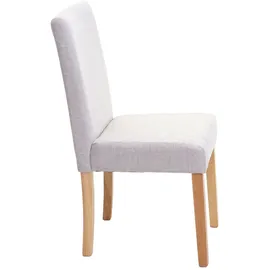 Mendler 2er-Set Esszimmerstuhl Stuhl Küchenstuhl Littau ~ Textil, creme-beige, helle Beine