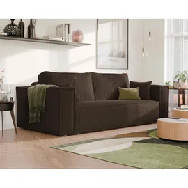 idohome Schlafcouch Cord 3-Sitzer Braun
