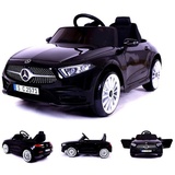ES-Toys Kinder Elektroauto Mercedes CLS350 EVA-Reifen, Kunstledersitz, MP3, USB schwarz