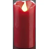 Hellum LED Wachskerze Ø 5 cm H 9,5 cm rot