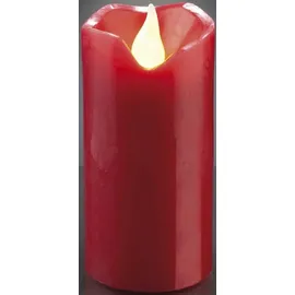 Hellum LED Wachskerze Ø 5 cm H 9,5 cm rot