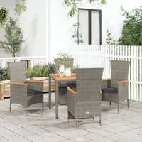vidaXL Garten-Essgruppe 5-tlg. Grau