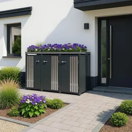 MCW Mülltonnenbox MCW-O67-PK-3 196 x 125 x 84 cm schwarz