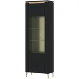 Quartier Vitrine Norica 66,5 x 202,1 x 40 cm Schwarz/Gold