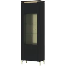 Quartier Vitrine Norica 66,5 x 202,1 x 40 cm Schwarz/Gold