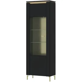 Quartier Vitrine Norica 66,5 x 202,1 x 40 cm Schwarz/Gold