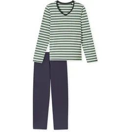 SCHIESSER Schlafanzug Pyjama Blau L