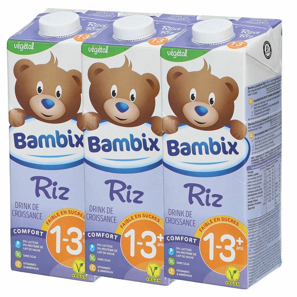 Bambix Drink de Croissance Riz 1-3 ans 3x1 l lait