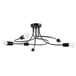 SOLLUX LIGHTING Deckenleuchte "Kronleuchter LEVAR 6 schwarz", schwarz, H: 29cm, Lampen, Streulicht