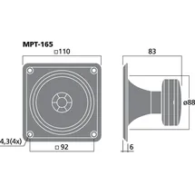 Monacor MPT-165 Hochtöner 225 Watt