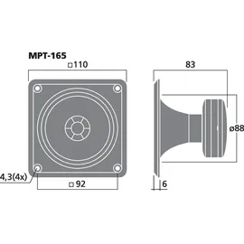 Monacor MPT-165 Hochtöner 225 Watt