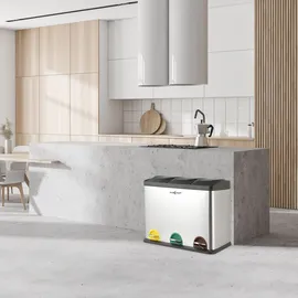 MAXCRAFT Mülleimer 54 l Silber